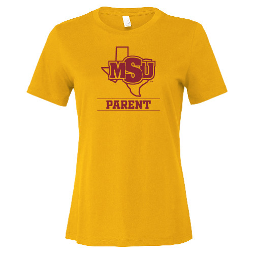  Bella + Canvas Womens Gold Relaxed Cotton T Shirt - Parent - MSU