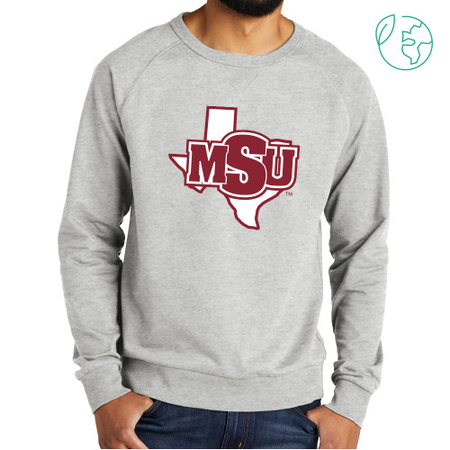  Allmade Light Grey Organic French Terry Crewneck Sweatshirt - MSU Logo