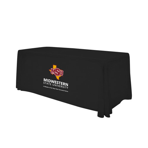  Black 6 foot Table Throw - MSU Institutional Stacked