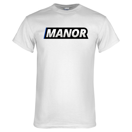  White T Shirt - Manor Flat Word-mark