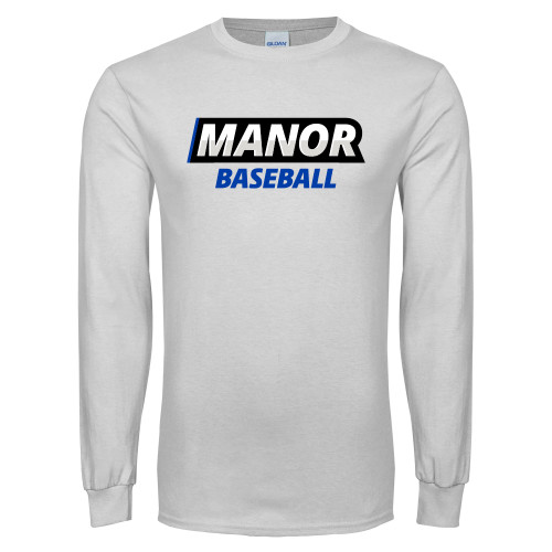  White Long Sleeve T Shirt - Manor Baseball