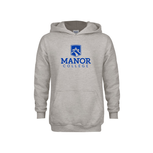  Youth Grey Fleece Hood - Secondary Logo