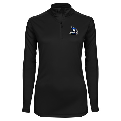  Syntrel Womens Black Interlock 1/4 Zip - Primary Mark