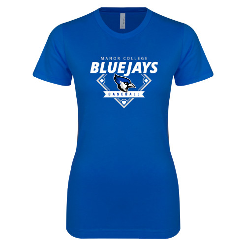  Next Level Womens Royal Boyfriend Tee - Baseball Design