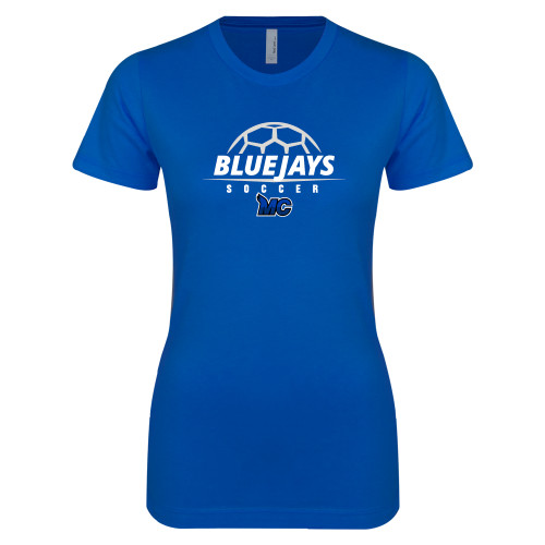  Next Level Womens Royal Boyfriend Tee - Soccer Design
