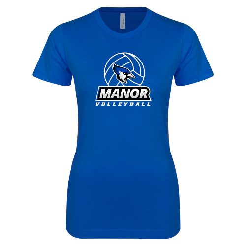  Next Level Womens Royal Boyfriend Tee - Volleyball Design