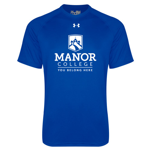  Under Armour Royal Tech Tee - Manor College Logo