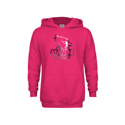  Youth Hot Pink Fleece Hoodie - Primary Mark  Foil