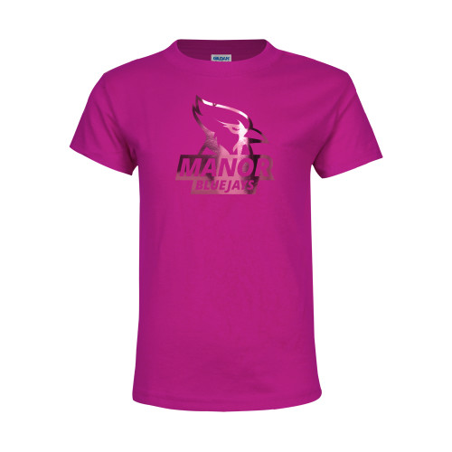  Youth Hot Pink T Shirt - Primary Mark  Foil