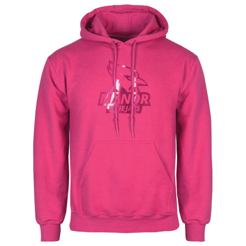  Womens Fuchsia Fleece Hoodie - Primary Mark  Foil