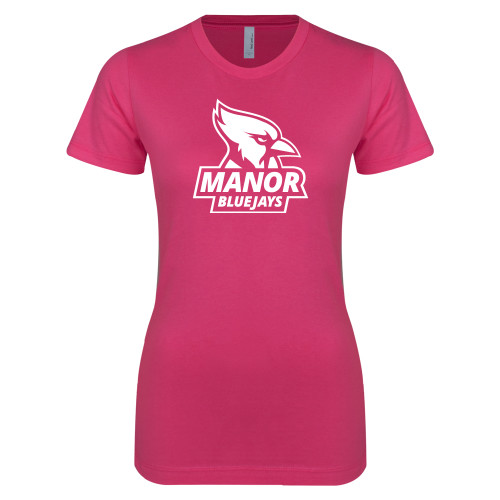  Next Level Womens Fuchsia Boyfriend Tee - Primary Mark