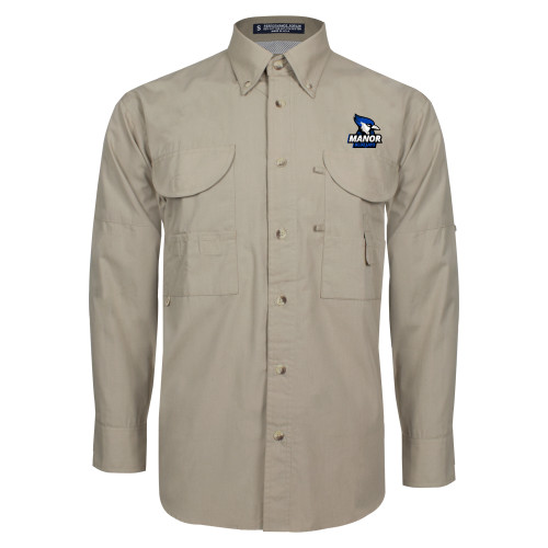 Khaki Fishing Shirt Performance Long Sleeve - Primary Mark