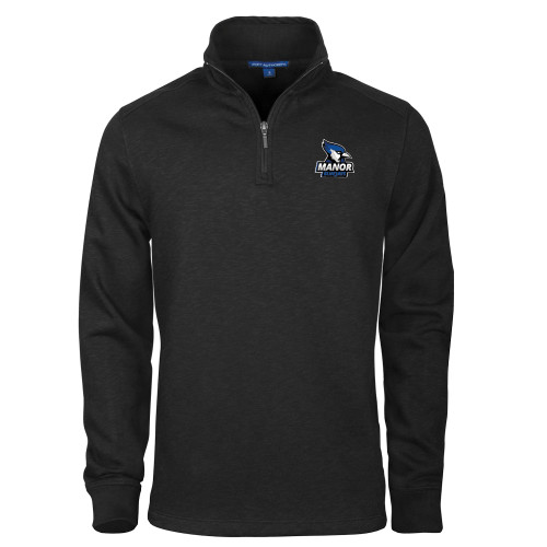  Black Slub Fleece 1/4 Zip Pullover - Primary Mark