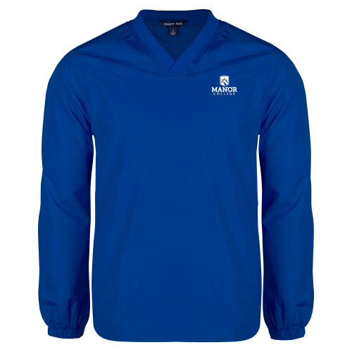  Royal V Neck Raglan Windshirt - Secondary Logo