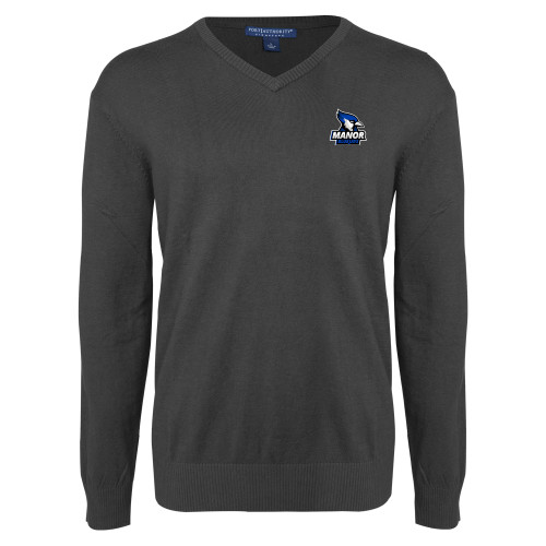  Charcoal Heather VNeck Sweater - Primary Mark