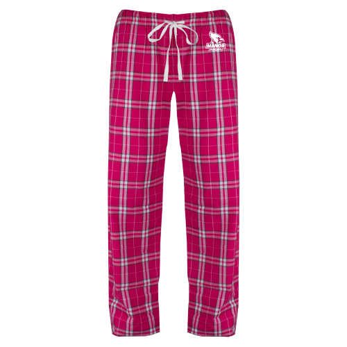 Womens Dark Fuchsia/White Flannel Pajama Pant - Primary Mark
