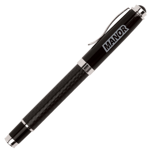  Luna Black Rollerball Pen - Manor Flat Word-mark  Engraved