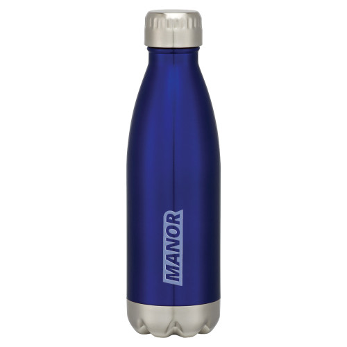  Swig Stainless Steel Blue Bottle 16oz - Manor Flat Word-mark  Engraved