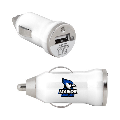  On the Go White Car Charger - Primary Mark