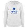 Thumbnail image for  ENZA Womens White V Notch Raw Edge Fleece Hoodie