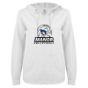 Thumbnail image for  ENZA Womens White V Notch Raw Edge Fleece Hoodie