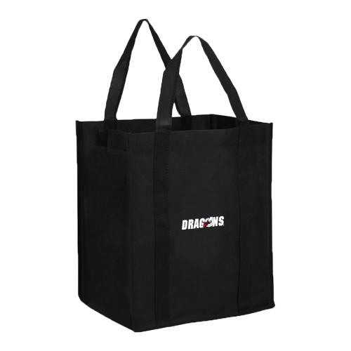  Non Woven Black Grocery Tote - Dragons