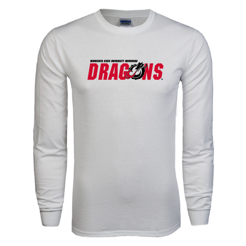  White Long Sleeve T Shirt - Official Logo