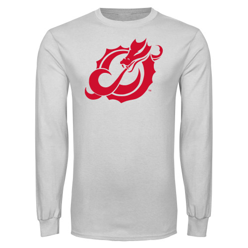  White Long Sleeve T Shirt - Dragon Mark