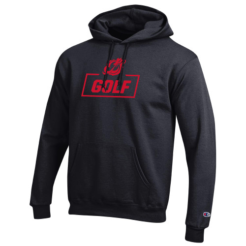  Champion Black Fleece Hoodie - MSUM Golf With Mascot