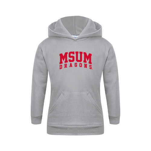  Youth Grey Fleece Hood - MSUM Dragons