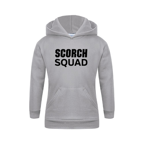  Youth Grey Fleece Hood - Scorch Squad Text