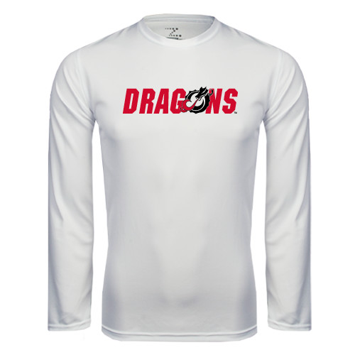  White Performance Long Sleeve Shirt - Dragons