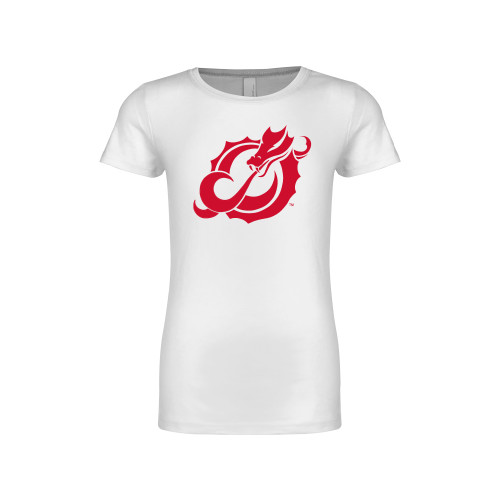  Next Level Girls White Fashion Fit T Shirt - Dragon Mark