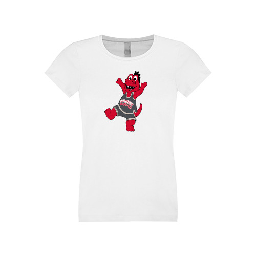  Next Level Girls White Fashion Fit T Shirt - Scorch Squad Youth Mark