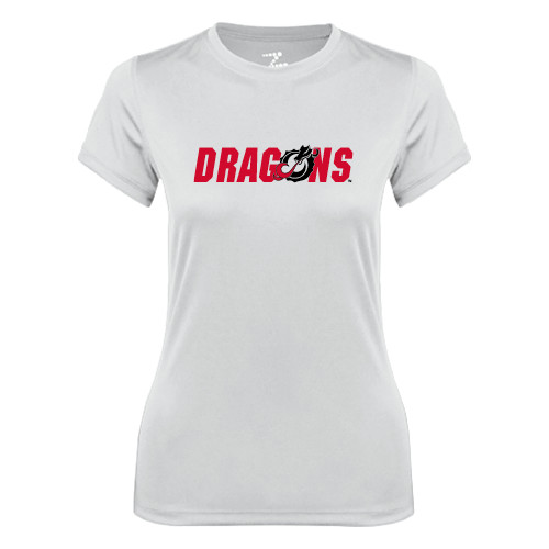  Womens White Performance Tee - Dragons