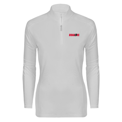  Syntrel Womens White Interlock 1/4 Zip - Dragons