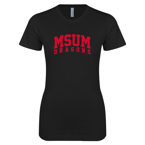  Next Level Womens Black Boyfriend Tee - MSUM Dragons