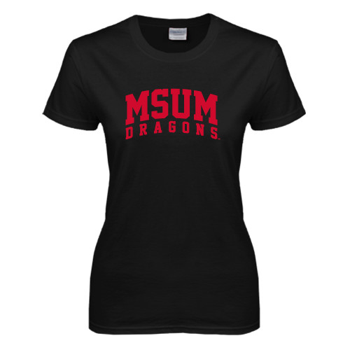 MSUM Womens Black Short Sleeve Tee
