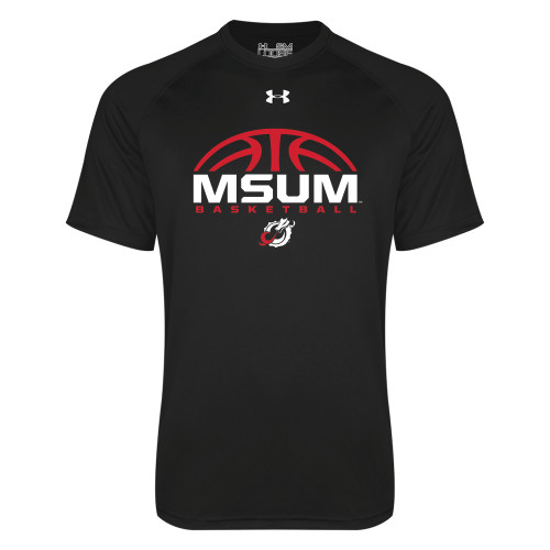  Under Armour Black Tech Tee - Arched Basketball Design