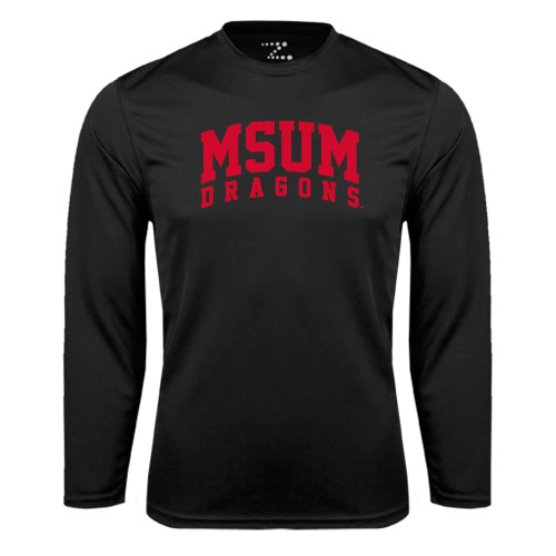  Black Performance Long Sleeve Shirt - MSUM Dragons