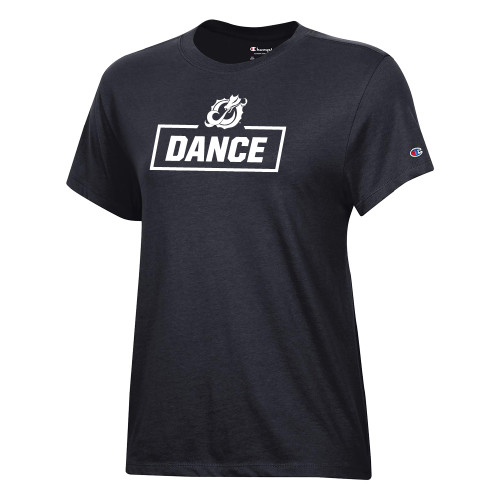  Champion Womens Black Core Short Sleeve Tee - MSUM Dance With Mascot