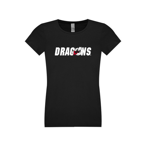  Next Level Girls Black Fashion Fit T Shirt - Dragons