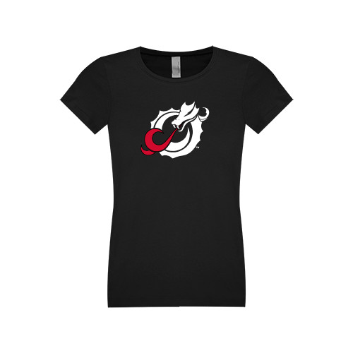  Next Level Girls Black Fashion Fit T Shirt - Dragon Mark