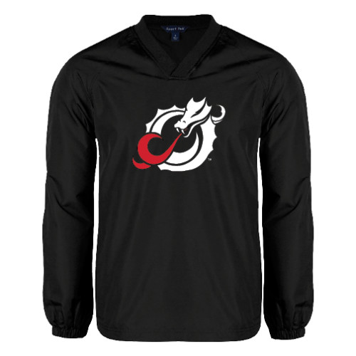  Black V Neck Raglan Windshirt - Dragon Mark
