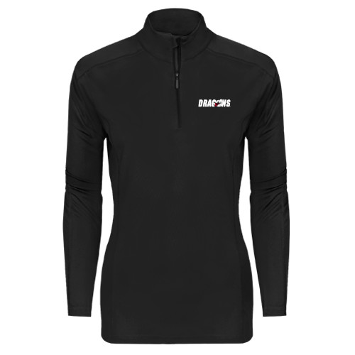  Syntrel Womens Black Interlock 1/4 Zip - Dragons