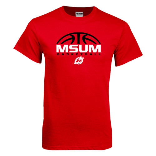  Red T Shirt - Arched Basketball Design