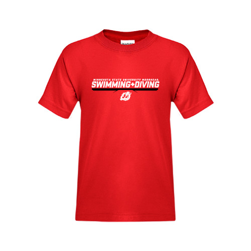  Youth Red T Shirt - Swimming & Diving Design