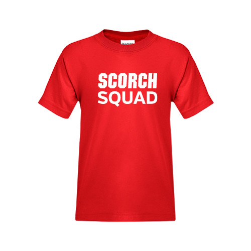  Youth Red T Shirt - Scorch Squad Text