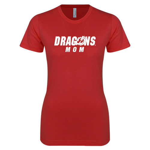  Next Level Womens Red Boyfriend Tee - Mom