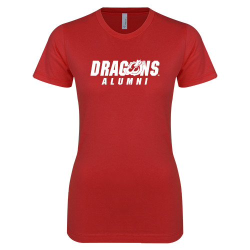  Next Level Womens Red Boyfriend Tee - Alumni